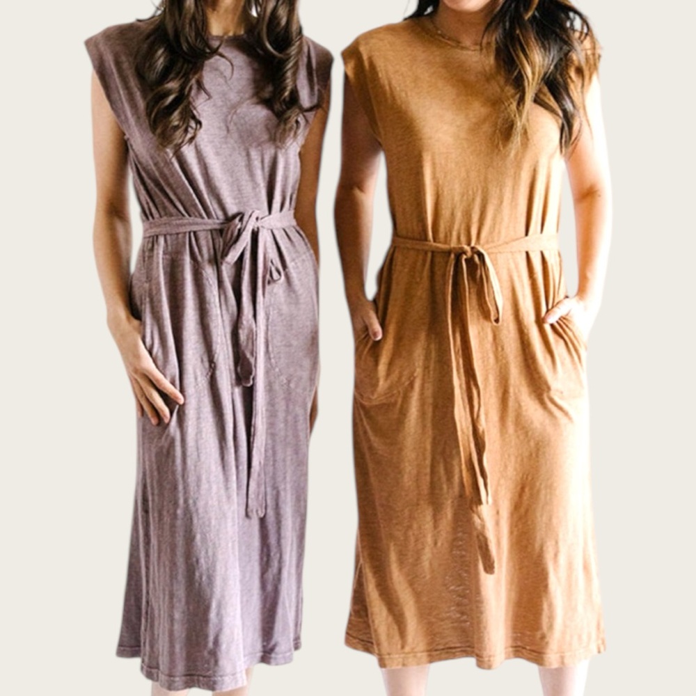 hello‎ Nite NWT SZ LGE the Sparrow cotton Slub midi dress